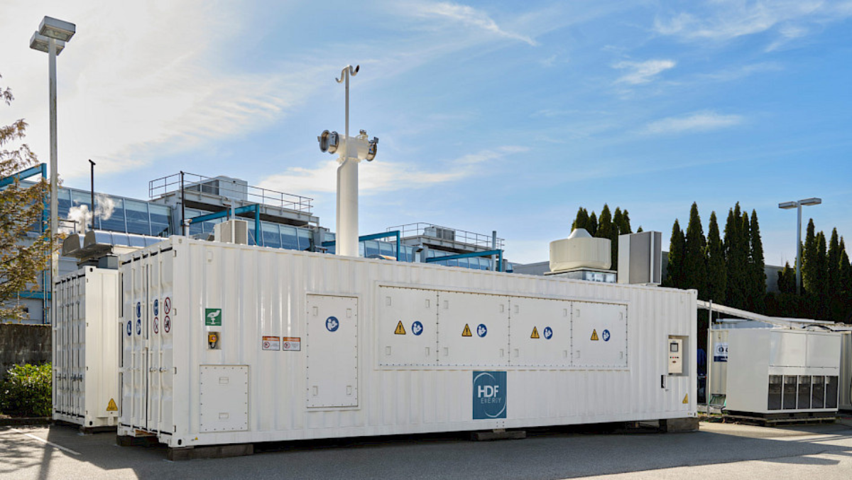 Containerised hydrogen fuel cell system developed by HDF Energy and ABB for maritime applications